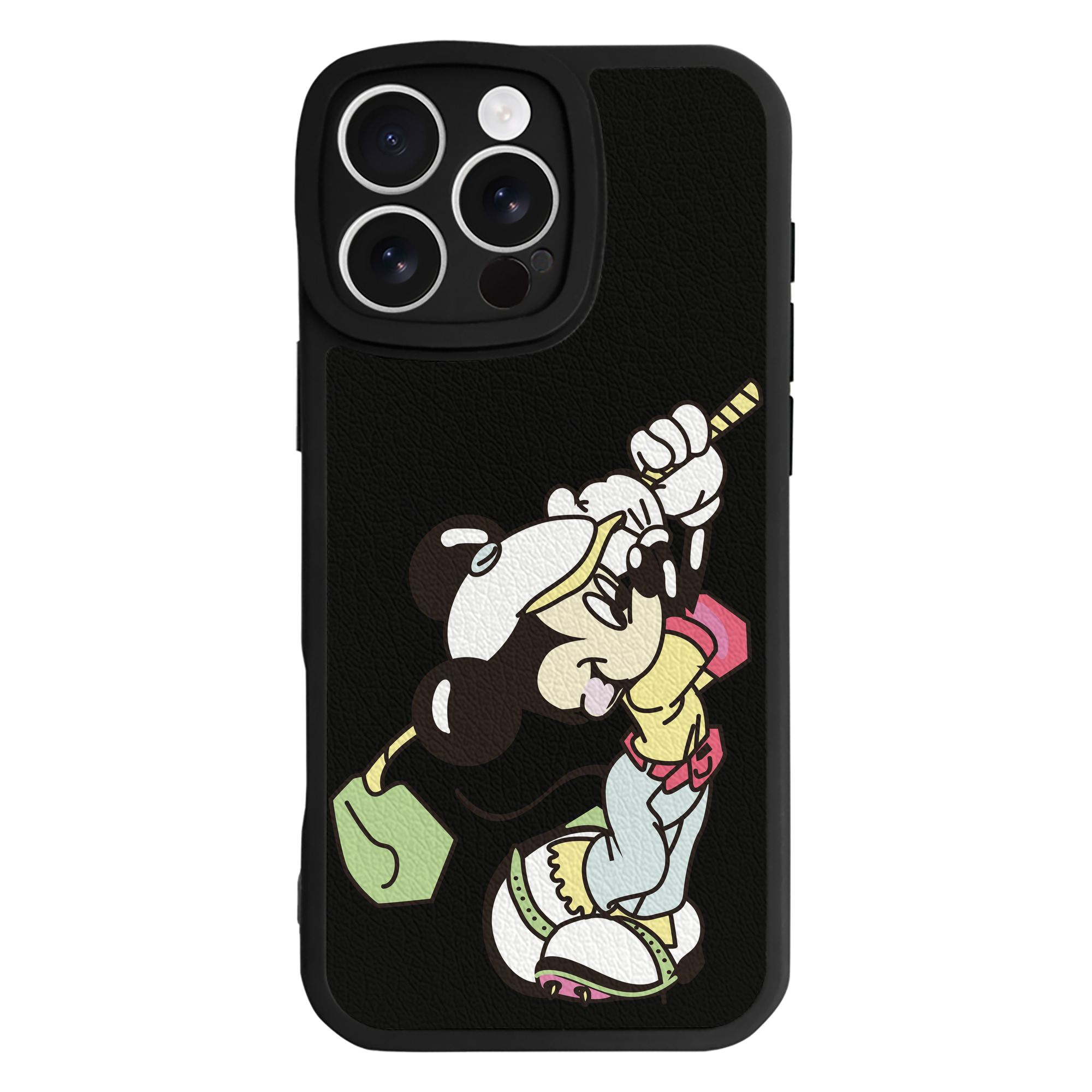 （画像用） ミッキーマウス Mickey Mouse 【iPhone 16シリーズ対応】シリコンスマホケース（レザー調） 材質：シリコン